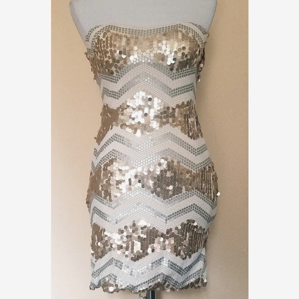 Gold Silver Sequin Dress